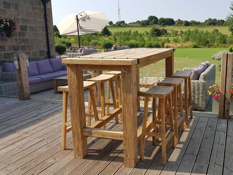 Reclaimed teak bar set
