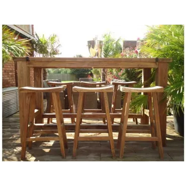Reclaimed teak bar set