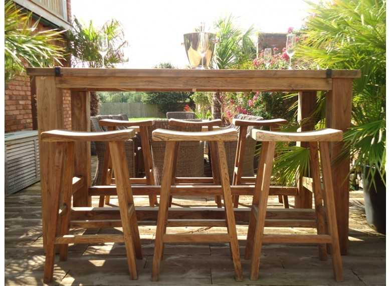 Reclaimed teak bar set