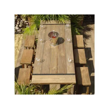 Reclaimed teak bar set