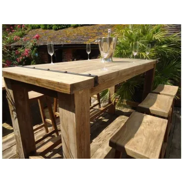 Reclaimed teak bar set