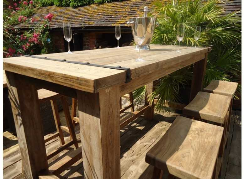 Reclaimed teak bar set