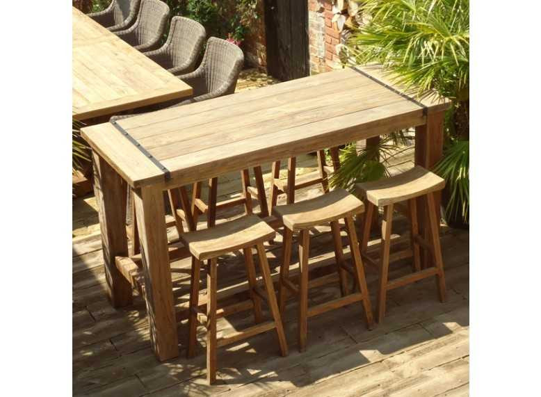 Reclaimed teak bar set