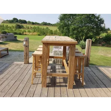 Reclaimed teak bar set