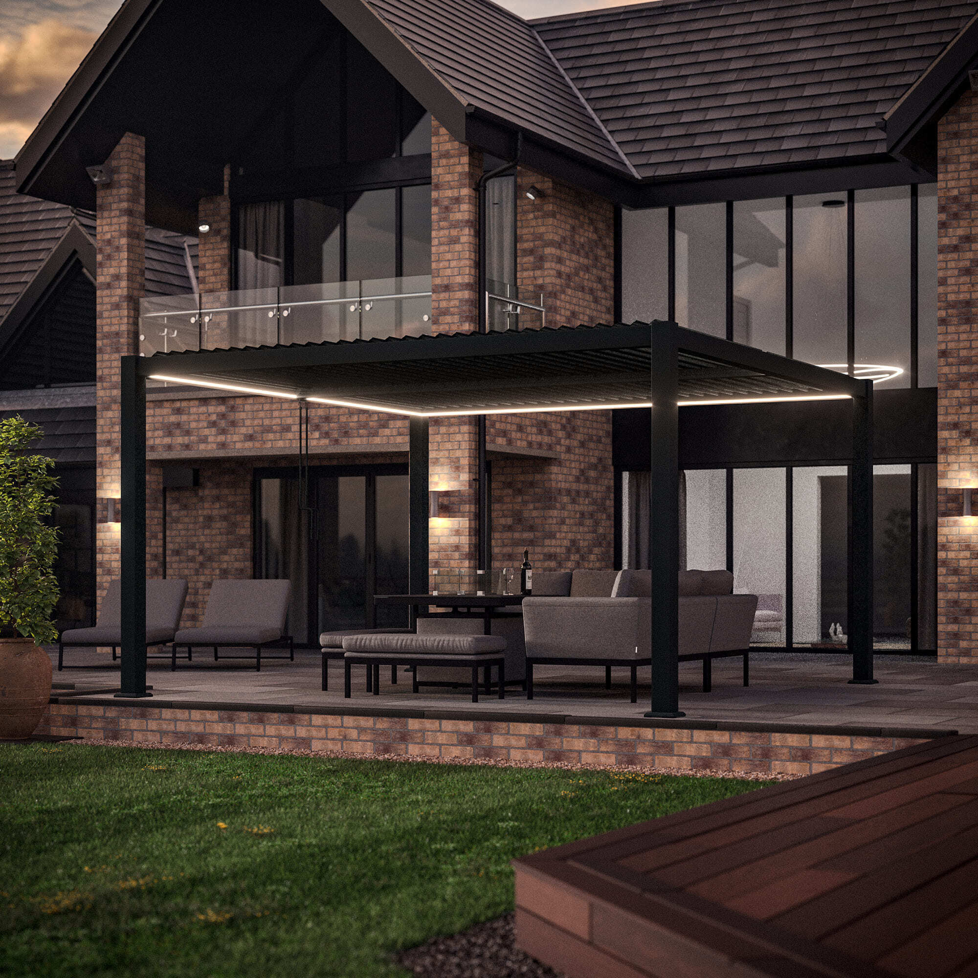 Como Pergola 4m x 4m LED Frame