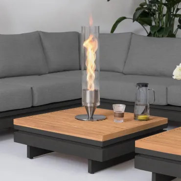 Bryson Aluminium Wood Deluxe Corner Sofa Lounging Set  - 6