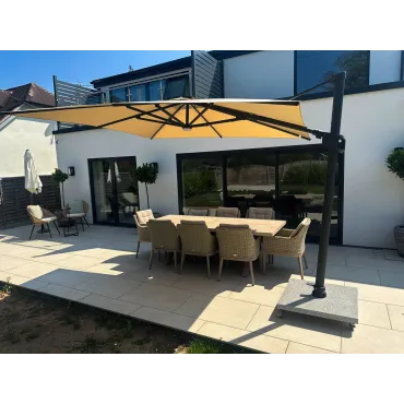 Sicily 3M Square Cantilever Parasol With LED Lights