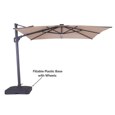 Sicily 3M Square Cantilever Parasol With LED Lights