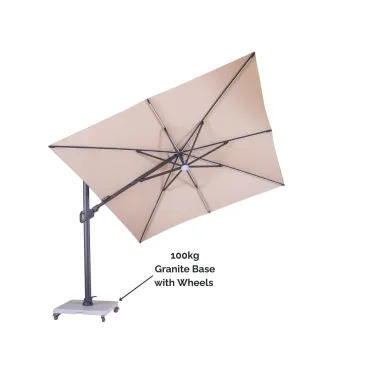 Sicily 3M Square Cantilever Parasol With LED Lights