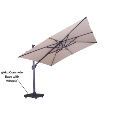Sicily 3M Square Cantilever Parasol With LED Lights