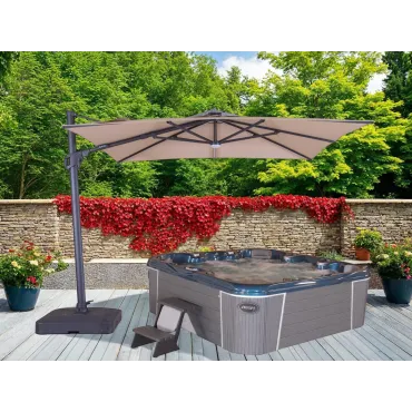 Sicily 3M Square Cantilever Parasol With LED Lights