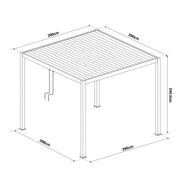 Jupiter 3m x 3m Aluminium Pergola Frame