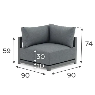 Rex Aluminium Lounging Corner Piece