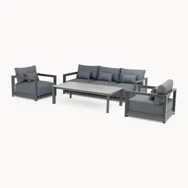 Rex Aluminium 3 Seater Sofa Lounging Set