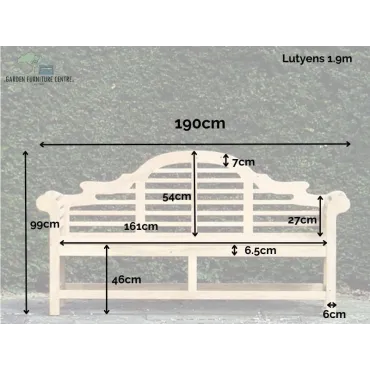 Lutyens 1.9m Bench - Teak Certified