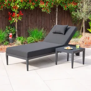 Duke All Weather Fabric Aluminium Sun Lounger