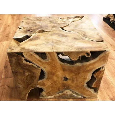 Reclaimed Teak Root Square Coffee Table