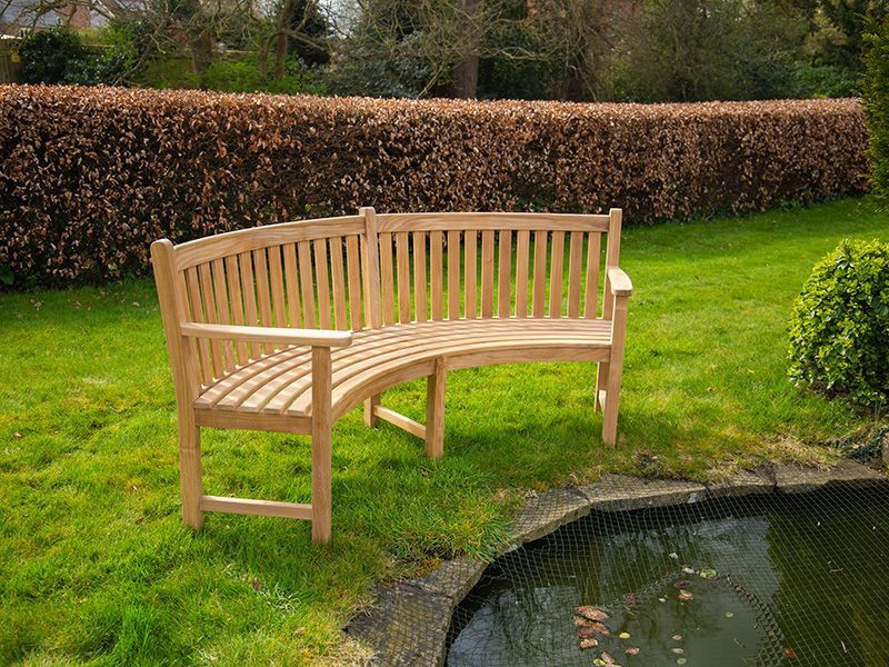 Contour Curved Bench With Arms