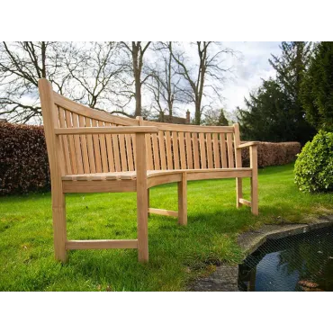 Contour Curved Bench With Arms