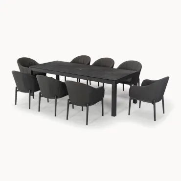 Duke 8 Seat Rectangular Aluminium Dining