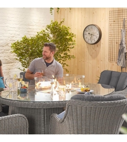 Camilla 6 Seat Oval Dining Set  Firepit