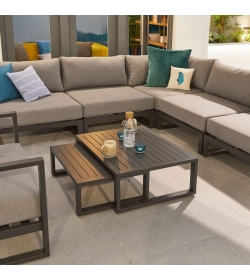 Alessandria Aluminium Corner Sofa Set with Armchair