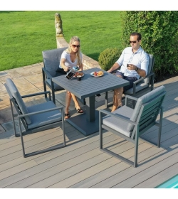 Amalfi 4 Seat Square Dining Set - With Rising Table