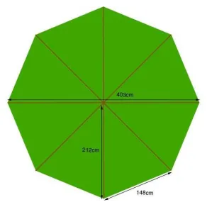 Parasol canopy - 400cm diameter 8 pockets