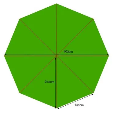 Parasol canopy - 400cm diameter 8 pockets