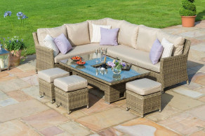 Winchester Corner Dining Set with Ice Bucket and Rising Table