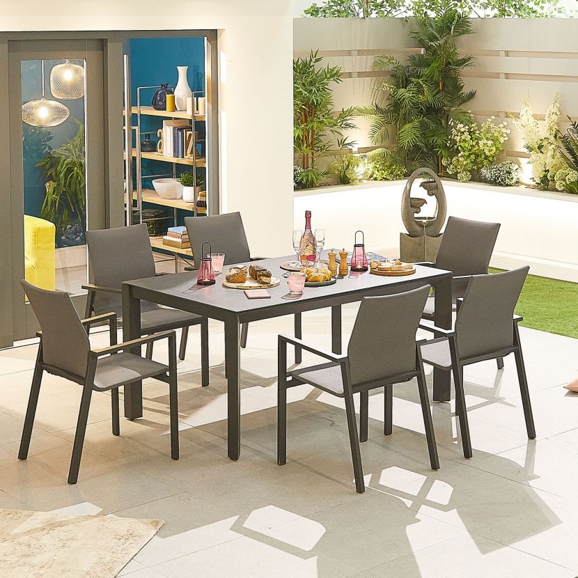 Roma 6 Seat Dining Set 1 5m X 1m, Casual Dining Table And Chair Sets Uk