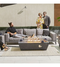 Fireglow Gladstone Rectangular Gas Firepit Coffee Table with Wind Guard