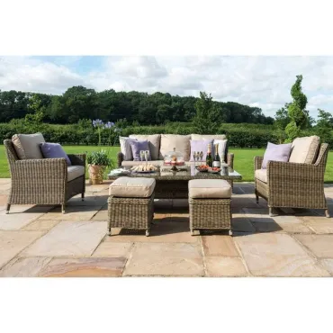 Winchester Sofa Dining Set with Ice Bucket and Rising Table
