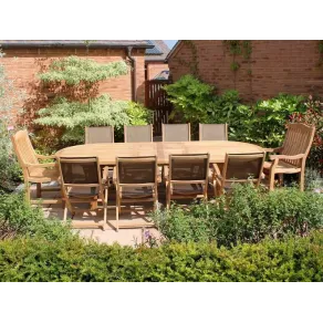 Teak 3m Oval Table & TNT Chair Set