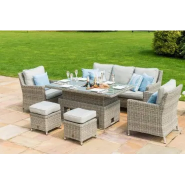 OXFORD SOFA DINING SET WITH ICE BUCKET & RISING TABLE