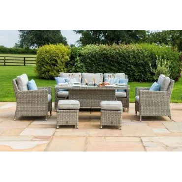 OXFORD SOFA DINING SET WITH ICE BUCKET & RISING TABLE