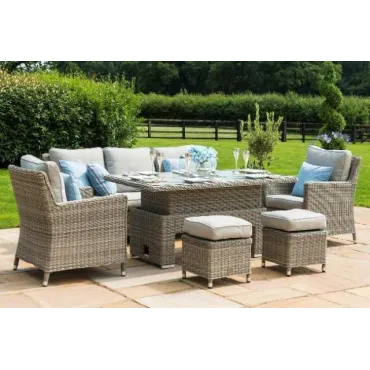 OXFORD SOFA DINING SET WITH ICE BUCKET & RISING TABLE