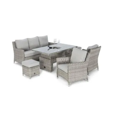 OXFORD SOFA DINING SET WITH ICE BUCKET & RISING TABLE