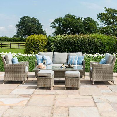 Oxford Sofa Rattan Casual Dining Set - Ice Bucket & Rising Table