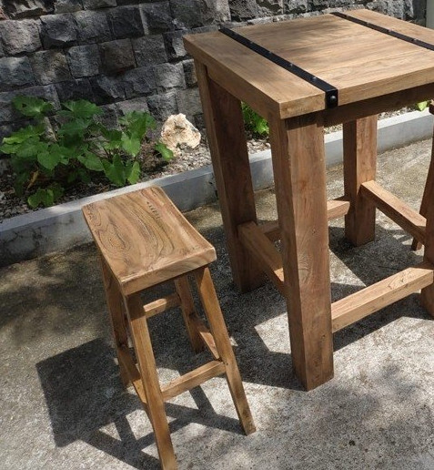 Reclaimed Teak Bar Stool x4