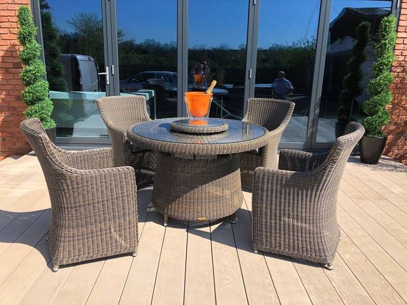Seville 4 Chair Round Dining Set