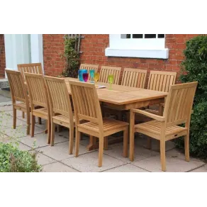 Teak 10 Chair Winchester Extending Set