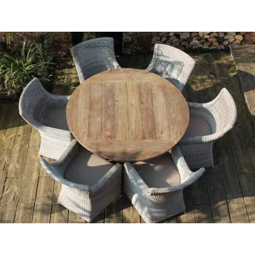 York 6 Chair Round Dining Set