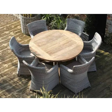 York 6 Chair Round Dining Set