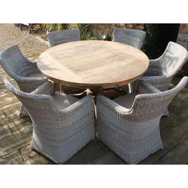 York 6 Chair Round Dining Set