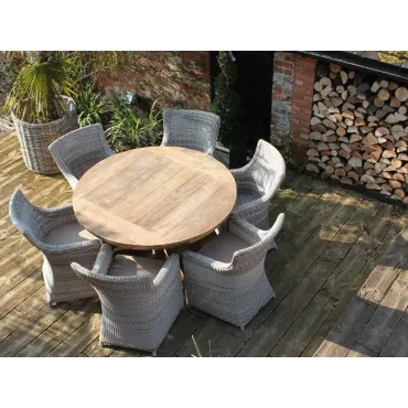 York 6 Chair Round Dining Set