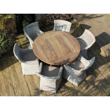 York 6 Chair Round Dining Set