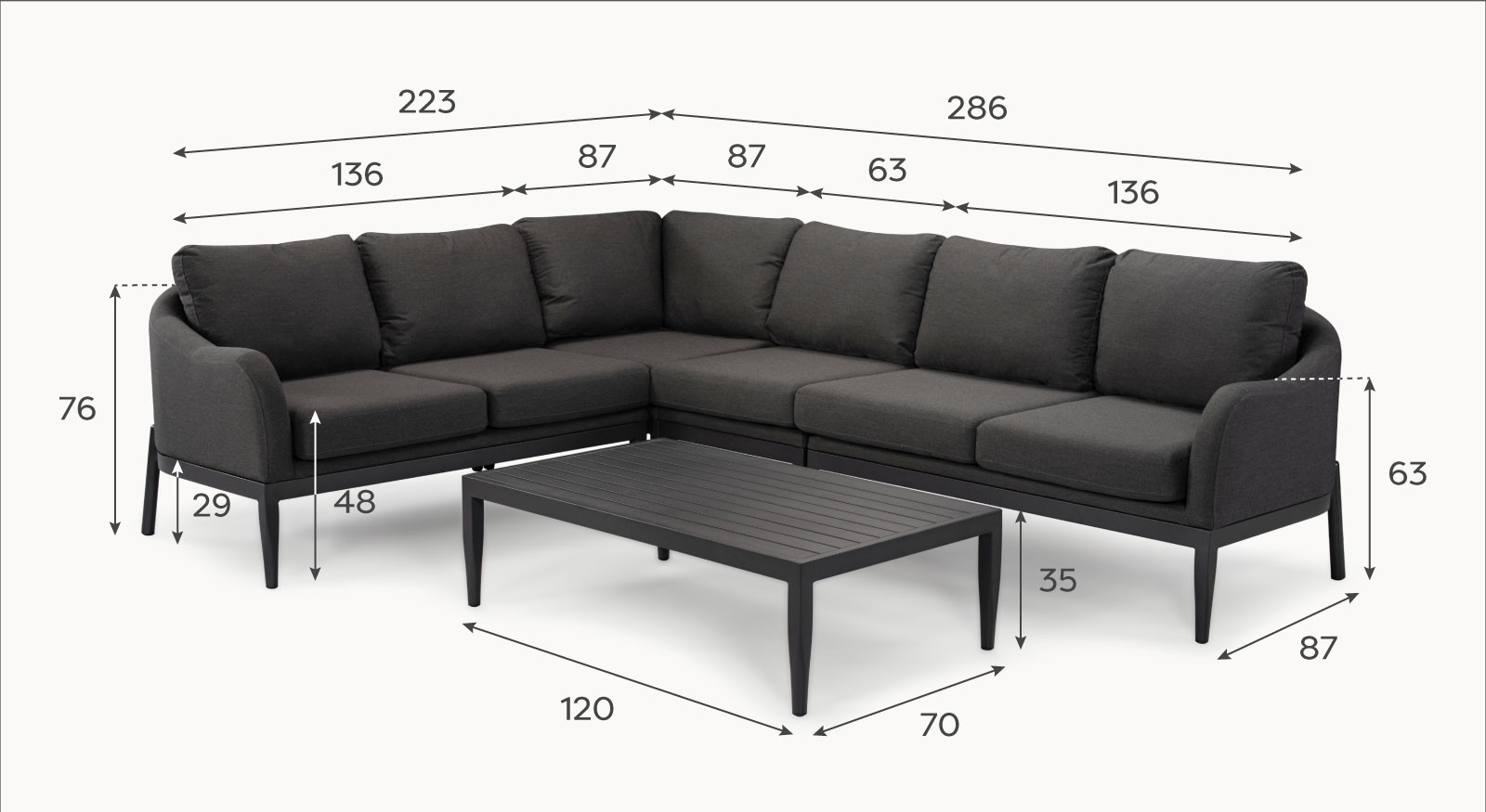 Duke Large Fabric Corner Sofa Set