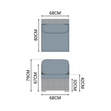 Pair of Middle Modular Heritage Chelsea Sofa Sections