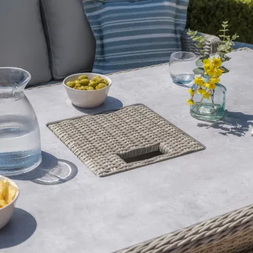 Oxford Sofa Rattan Casual Dining Set - Ice Bucket & Rising Table